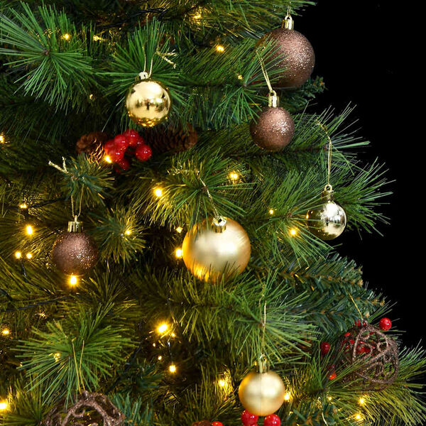 vidaXL Artificial Hinged Christmas Tree Green PVC, PE, iron 4.9 feet