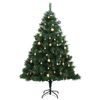 vidaXL Artificial Hinged Christmas Tree 150 LEDs & Ball Set 59.1"