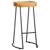 vidaXL Gavin Bar Stool Set of 2 Brown and black Solid mango wood and iron
