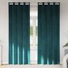 vidaXL Blackout Curtains 2 pcs Dark Green 55.12 x 96.46 in Velvet
