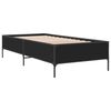 vidaXL Bed Frame Black Engineered wood, metal Small Single Modern