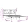 vidaXL Bed Frame Black Powder-Coated Steel 53x74.8 in