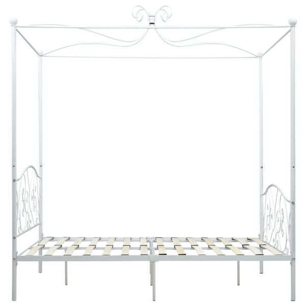 vidaXL Bed Frame White Metal Full Classic/Traditional Bed Frame