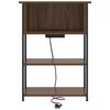 vidaXL Bedside Cabinet Brown Oak 21.65 x 12.20 x 29.92 in