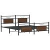 vidaXL Bed Frame Brown Oak Steel Double bed Bed Frame Rectangular