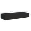 vidaXL Drawer Shelf Set of 2 Black MDF, Metal 23.6x9.3x3.9 in