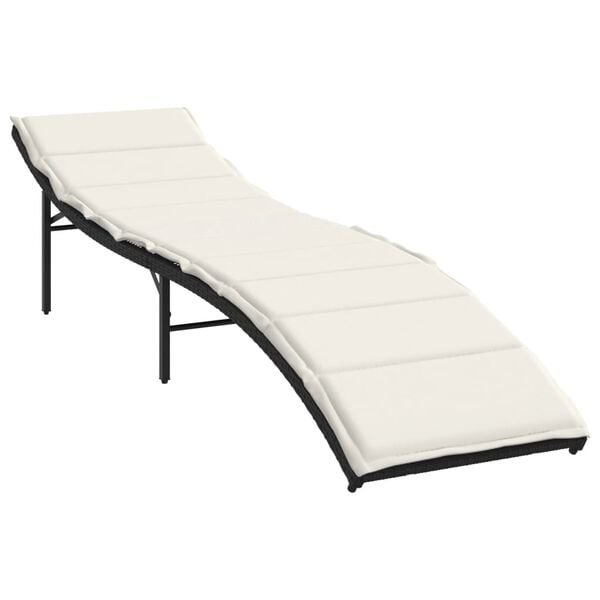 vidaXL Sun Lounger Set of 2 Black, Cream White