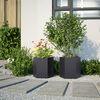 vidaXL Garden Planter Set of 2 Black Steel Medium Durable