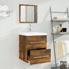vidaXL Sink Cabinet With Basin Set of 2 Smoked oak, White