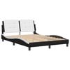 vidaXL Bed Frame Black and white Faux leather Double Bed Frame