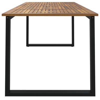 vidaXL Patio Table with U-shaped Legs 78.7"x35.4"x29.5" Solid Wood Acacia