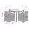 vidaXL Garden Dining Set Grey PE Rattan, Powder-coated steel, Tempered glass