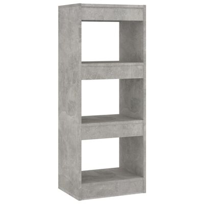 vidaXL Book Cabinet/Room Divider Concrete Gray 15.7"x11.8"x40.6" Engineered Wood