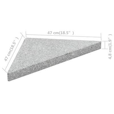 vidaXL Umbrella Weight Plate Granite 33.1 lb Triangular Gray