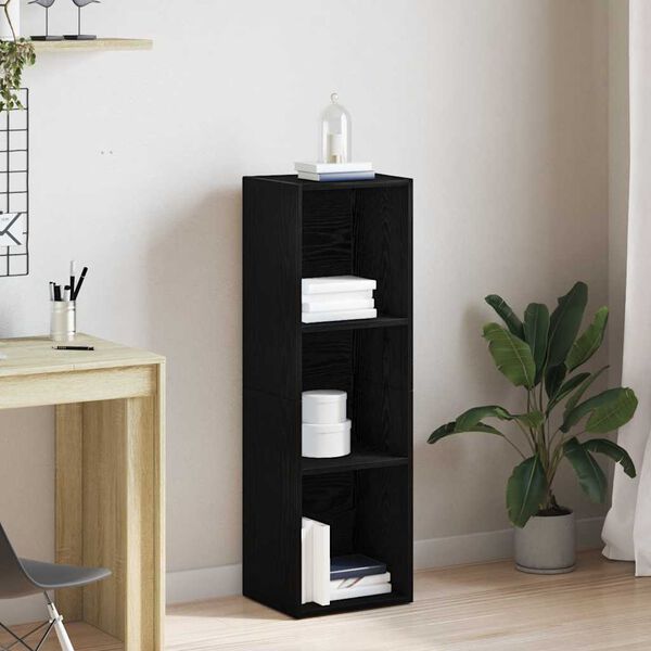 vidaXL Bookcase Black Oak 36x30x114 cm Engineered Wood