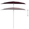 vidaXL Garden Half Parasol with Pole 70.9"x35.4" Bordeaux Red