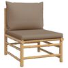 vidaXL Garden Lounge Set Taupe Bamboo Large Modular Garden Lounge Set