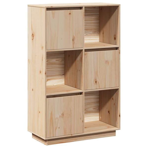 vidaXL Highboard Natural Pine Solid Pine Wood 29.1 x 13.8 x 46.1 in