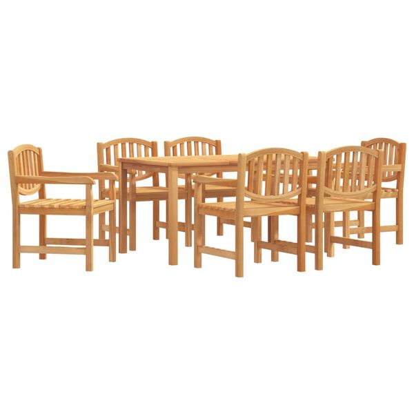 vidaXL Garden Dining Set Natural Teak Solid Teak wood 7 Piece Stackable