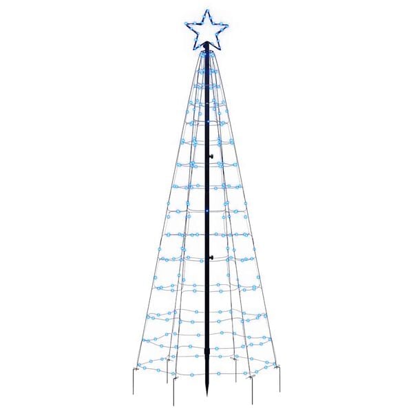 vidaXL LED Christmas Tree Blue, Dark Green Copper, Iron 70.9 in