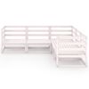 vidaXL 5 Piece Patio Lounge Set White Solid Pinewood