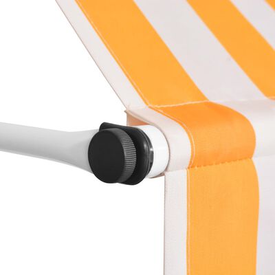 vidaXL Manual Retractable Awning 157.5" Orange and White Stripes