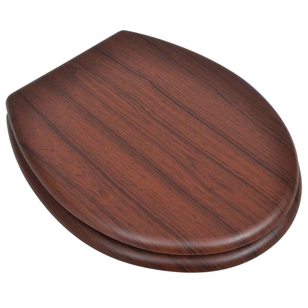 vidaXL Toilet Seats with Lids 2 pcs MDF Brown (2x140803)