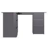 vidaXL Corner Desk High Gloss Gray 57.1"x39.4"x29.9" Engineered Wood