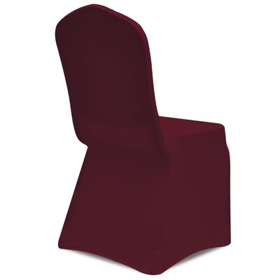 Chair Cover Stretch Burgundy 6 pcs
