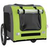 vidaXL Pet Bike Trailer Green and Grey Oxford Fabric, Iron, PVC Small