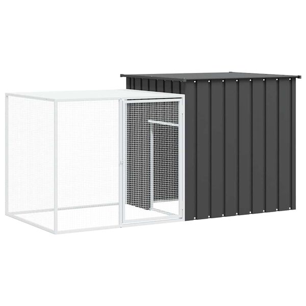 vidaXL Rabbit Cage Anthracite Galvanized steel 78.7x35.8x39.4 in