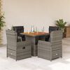 vidaXL Garden Dining Set Grey, Brown, Dark Grey