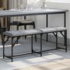 vidaXL Dining Bench Light grey Steel and fabric Medium Durable