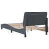 vidaXL Bed Frame with LED without Mattress Dark Gray 39.4"x74.8" Velvet