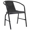 vidaXL Garden Chair Set of 4 Black Plastic rattan Standard Stackable