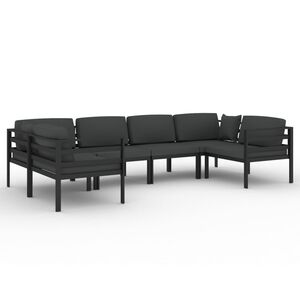 vidaXL Garden Lounge Set Anthracite Aluminum, Polyester Large Modular