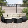 vidaXL Garden Sofa Set Black, Cream White