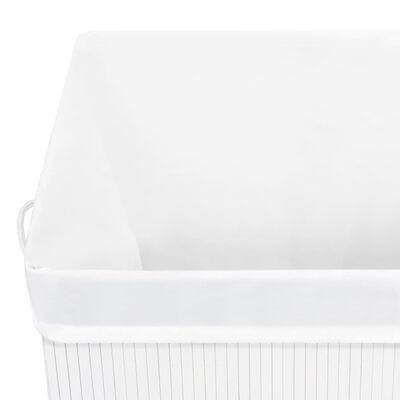 vidaXL Bamboo Laundry Basket White 21.9 gal