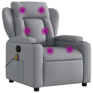 vidaXL Massage Recliner Chair Light Grey