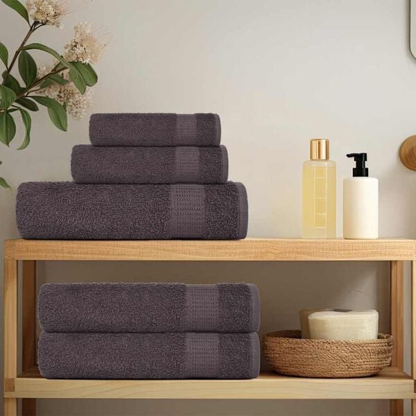 vidaXL Towel Set Anthracite 100% Cotton Towel Set Rectangular