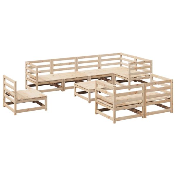 vidaXL Garden Sofa Set Natural wood Solid pine wood (untreated) Large