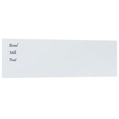 vidaXL Wall-mounted Magnetic Board White 39.4"x11.8" Tempered Glass