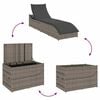 vidaXL Folding Sun Lounger Grey PE rattan, powder-coated steel Standard