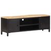 vidaXL TV Cabinet Black and Natural Wood