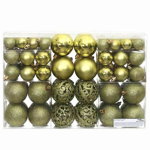 vidaXL Christmas Bauble Set of 100 Light green Polystyrene