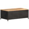 vidaXL Coffee Table Black, Natural Wood Solid Mango Wood, Powder-Coated Iron
