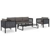 vidaXL Corner Sofa Anthracite Poly rattan, aluminum, fabric (100% polyester)