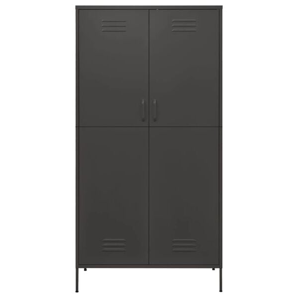 vidaXL Wardrobe Anthracite Steel Medium Height-Adjustable Shelves