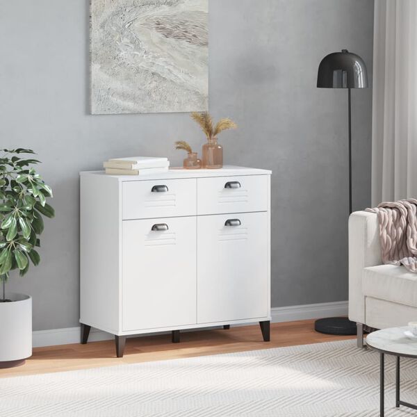 vidaXL Storage Cabinet White Engineered wood and plastic Medium