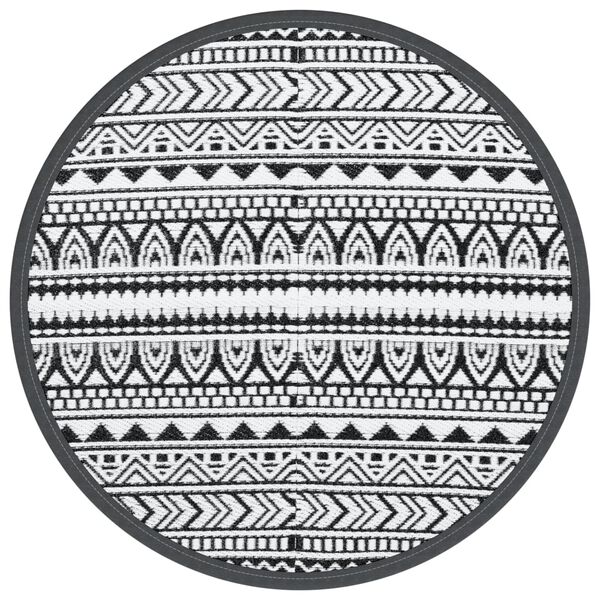 vidaXL Outdoor Carpet Black Polypropylene Ø63.0 in Reversible